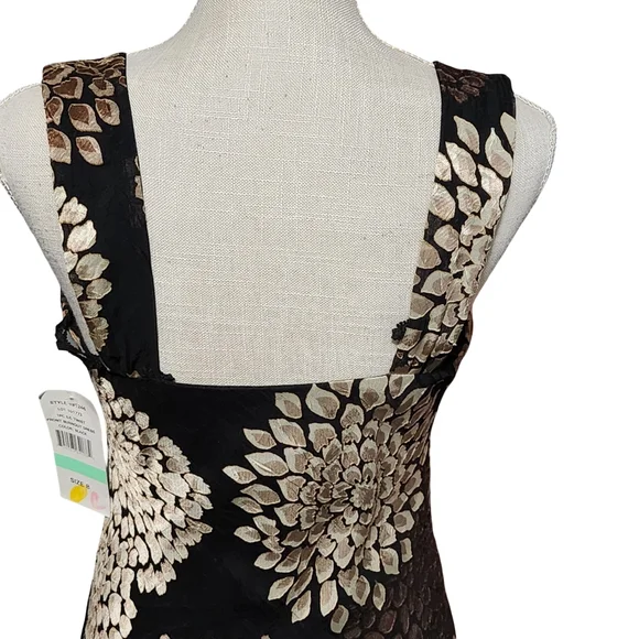 Y2K Burnout Maxi Dress Women Size 8 Black Floral Maxi Fairy Whimsy Vintage NWT - Picture 7 of 14